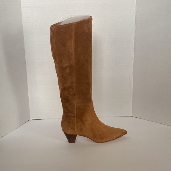 Vince Women's Farida Pointed Toe Boots Knee High Suede/Leather Size 5 - Picture 1 of 10